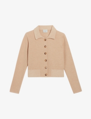 CLAUDIE PIERLOT: Collared long-sleeve knitted cardigan