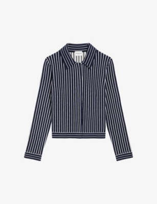 CLAUDIE PIERLOT: Stripy long-sleeve knitted cardigan
