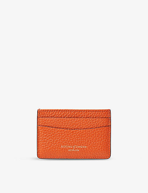ASPINAL OF LONDON: Slim logo-embossed leather credit card case