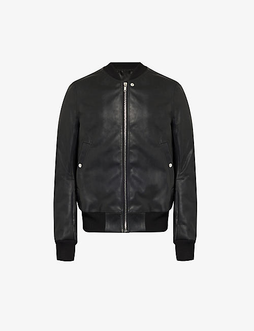 RICK OWENS: Flight slip-pocket regular-fit leather jacket