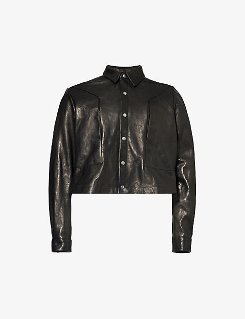 RICK OWENS: Alice Strobe creased-texture leather jacket