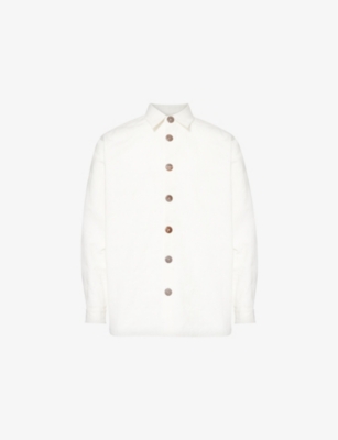 LABRUM LONDON: Monogram-embroidered long-sleeved cotton-blend shirt