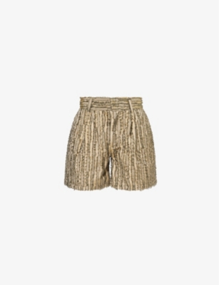 LABRUM LONDON: Frayed mid-rise woven shorts