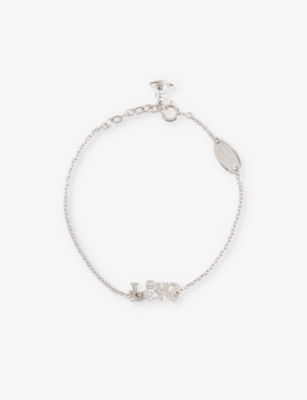 VIVIENNE WESTWOOD JEWELLERY: Erica Orb-embellished 925 sterling silver and cubic zirconia bracelet
