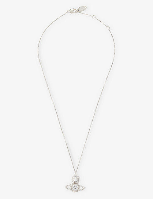 VIVIENNE WESTWOOD JEWELLERY: Norabelle brass and cubic zirconia necklace