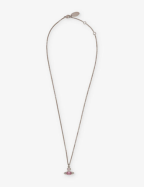 VIVIENNE WESTWOOD JEWELLERY: Allie brass and cubic zirconia necklace
