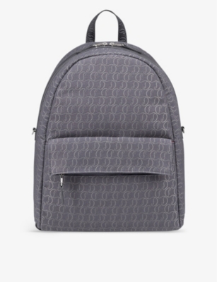 CHRISTIAN LOUBOUTIN: Zip N Flap logo-jacquard cotton and leather backpack