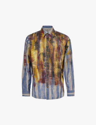 VIVIENNE WESTWOOD: Ghost paint-splattered cotton-poplin shirt
