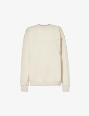 JW ANDERSON: Logo-embroidered relaxed-fit cotton-jersey sweatshirt