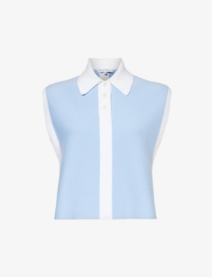 JW ANDERSON: Contrast-overlay regular-fit cotton-blend top