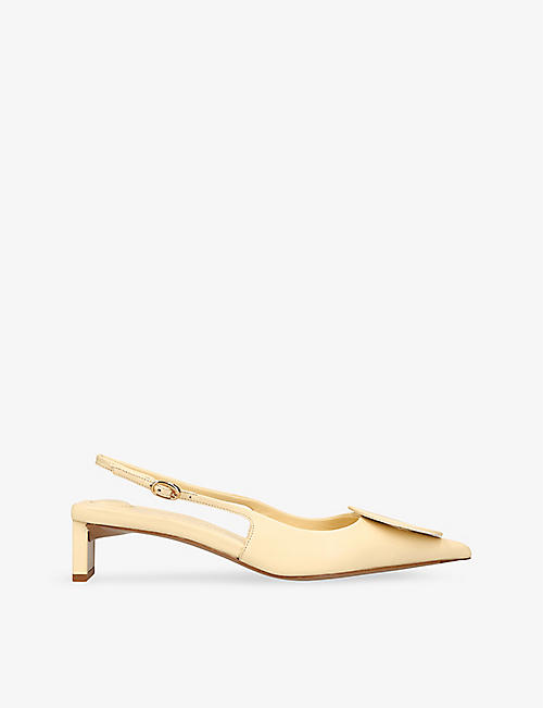 JACQUEMUS: Les Slingbacks Duelo Basses leather heeled courts