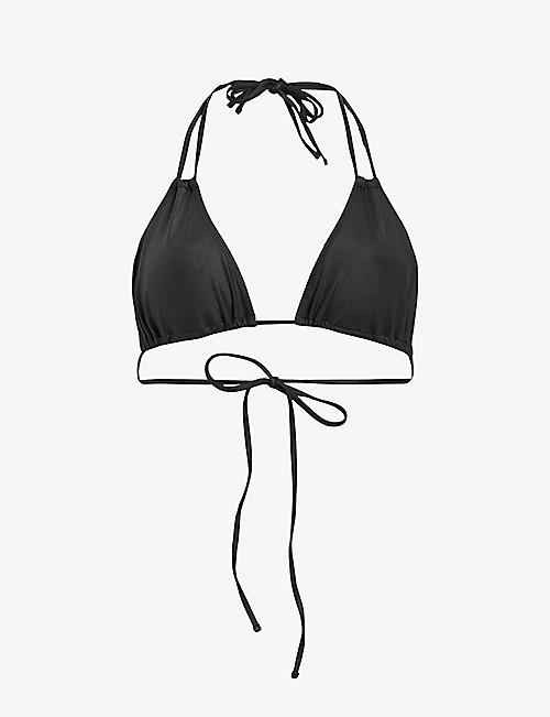 ALLSAINTS: Erica double-strap halter-neck stretch-woven bikini top