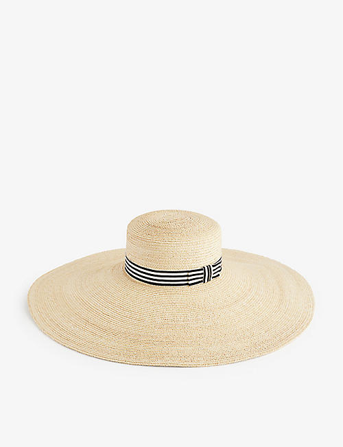 NINA RICCI: Capeline bow-embellished straw hat