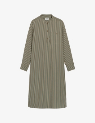 CLAUDIE PIERLOT: Roche stripe-patter cotton midi dress