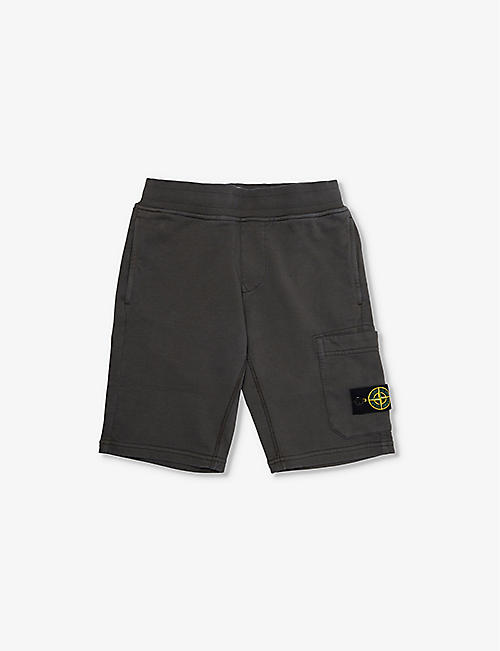 STONE ISLAND: Brand-badge elasticated-waist cotton-jersey shorts 4-14 years