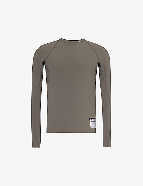SATISFY: CoffeeThermal™ brand-patch stretch-woven top