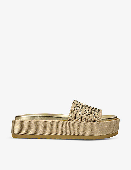 STEVE MADDEN: Kora embellished-strap fabric sandals