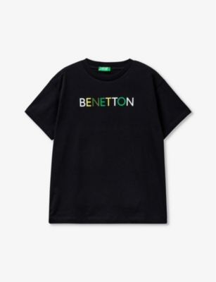 BENETTON: Logo-print short-sleeve organic-cotton T-shirt 6-14 years