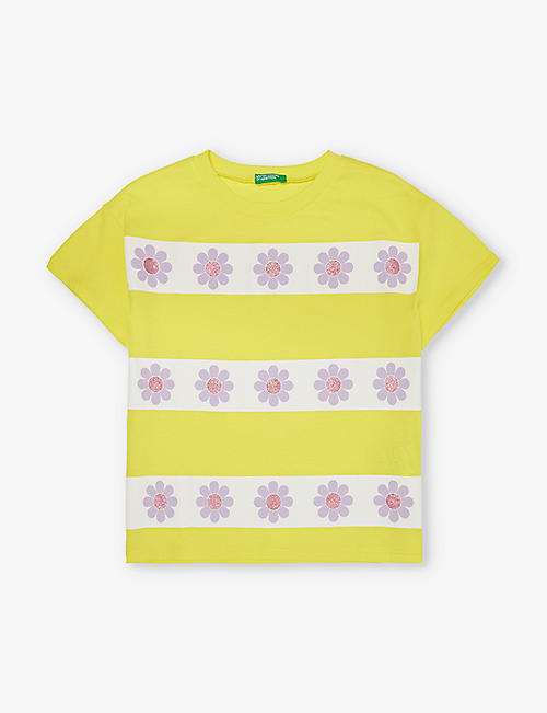BENETTON: Floral-print short-sleeve cotton T-shirt 6-14 years