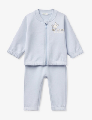 BENETTON: Branded organic cotton-jersey tracksuit 1-18 months
