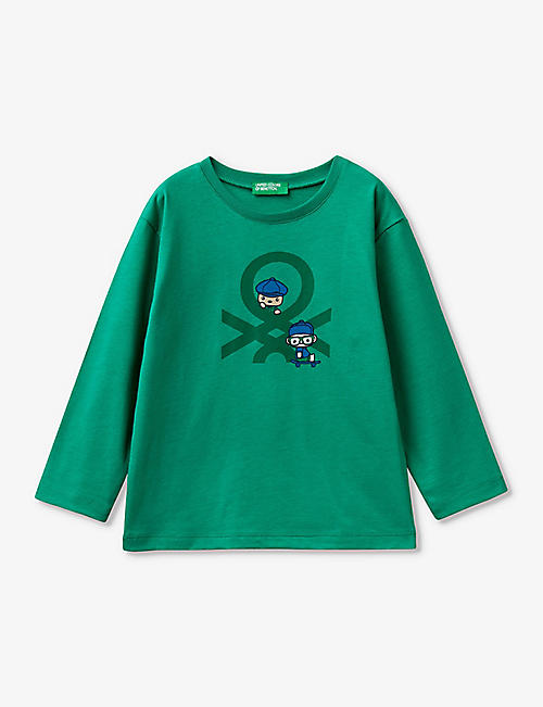 BENETTON: Branded-print long-sleeved cotton-jersey T-shirt 18 months - 6 years