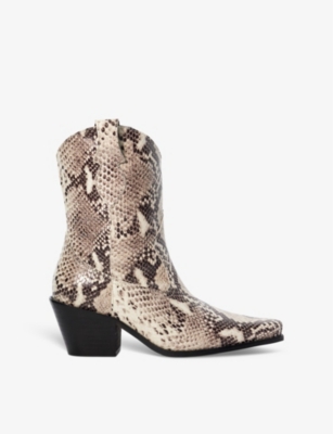 DUNE: Pardner metallic zip-up leather Western boots