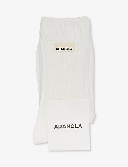 ADANOLA: Logo-pattern stretch cotton-blend socks