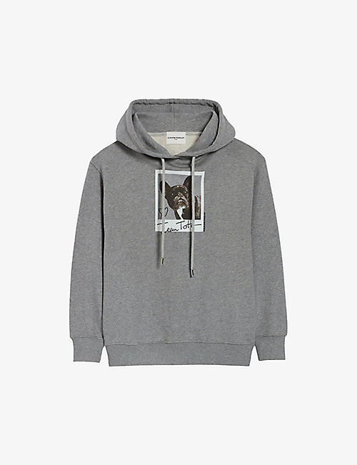 CLAUDIE PIERLOT: Dog-print relaxed-fit cotton hoody