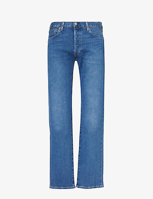 LEVIS: 501 straight-leg mid-rise stretch-denim jeans