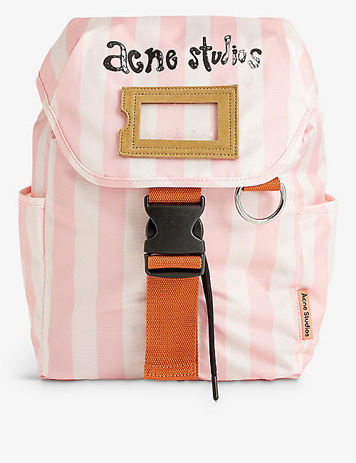 ACNE STUDIOS: D-ring check-pattern shell backpack