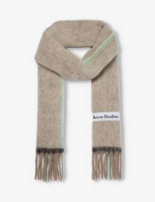 ACNE STUDIOS: Vally fringed-trim wool-blend scarf