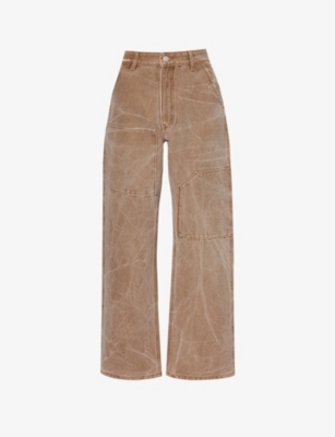ACNE STUDIOS: Palma brand-patch wide-leg cotton trousers