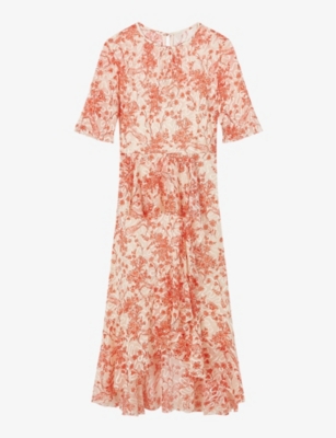 LK BENNETT: Thea floral-print silk-blend midi dress