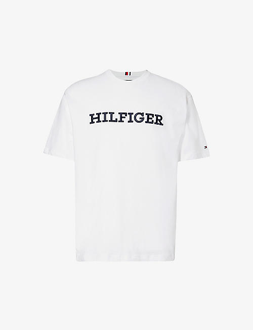 TOMMY HILFIGER: Monotype brand-embroidered cotton-jersey T-shirt
