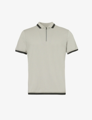 EMPORIO ARMANI: Zip quarter-placket cotton polo shirt