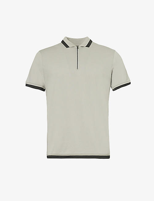 EMPORIO ARMANI: Zip quarter-placket cotton polo shirt