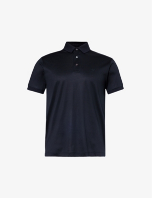 EMPORIO ARMANI: Logo-patch regular-fit jersey polo shirt