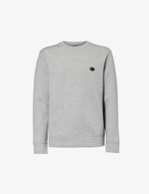 EMPORIO ARMANI: Logo-patch stretch cotton-blend sweatshirt