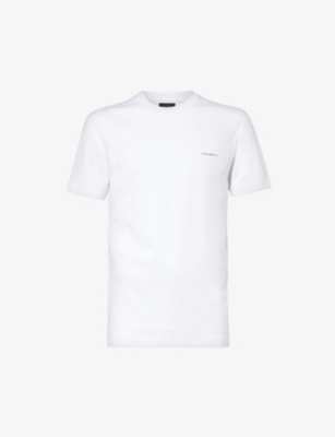 EMPORIO ARMANI: Logo text-print jersey T-shirt