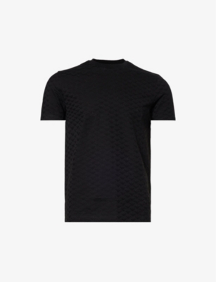 EMPORIO ARMANI: Logo-weave cotton-jersey T-shirt