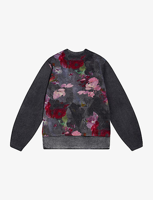 TED BAKER: Daysiyy floral-motif long-sleeve wool jumper