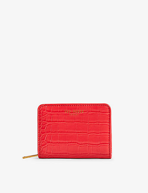 TED BAKER: Valense small logo-embossed croc-effect faux-leather purse
