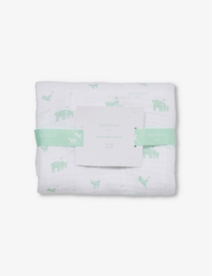 BAMFORD: Clover-print short-sleeve organic-cotton poncho