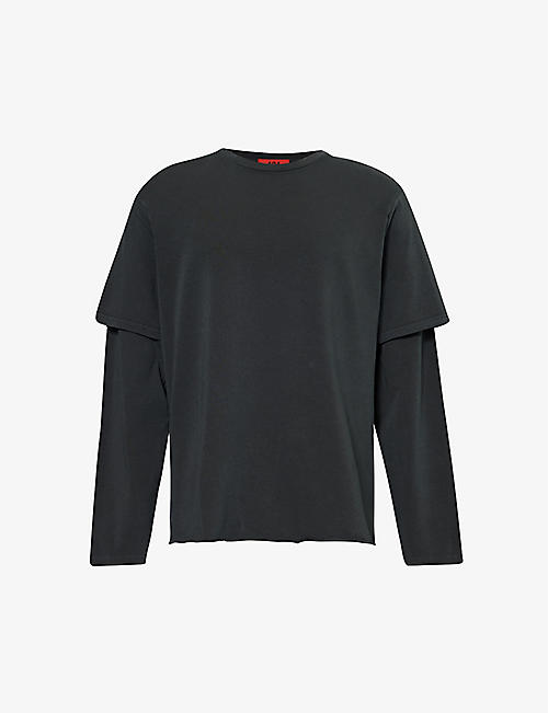 424: Layered long-sleeved stretch-cotton T-shirt