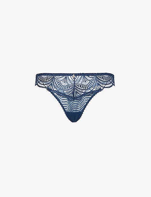AUBADE: Embroidered mid-rise stretch-lace briefs