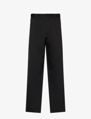 PRADA: Wide-leg regular-fit cotton and silk trousers