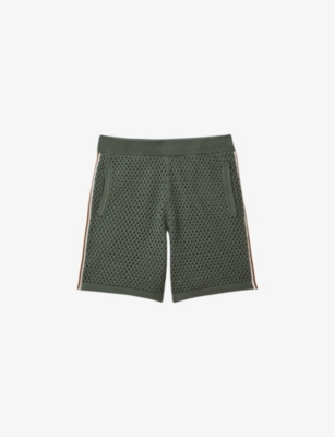 REISS: Creek crochet-tip regular-fit stretch-cotton shorts