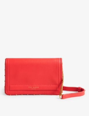 TED BAKER: Kahnisa logo-embossed stud-embellished leather purse