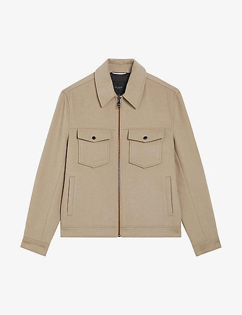 TED BAKER: Somerss patch-pocket regular-fit wool-blend jacket