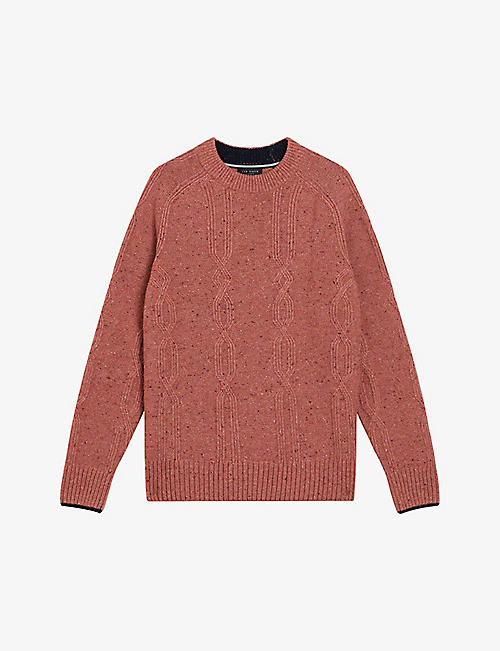 TED BAKER: Enroe regular-fit cable-knit wool-blend jumper